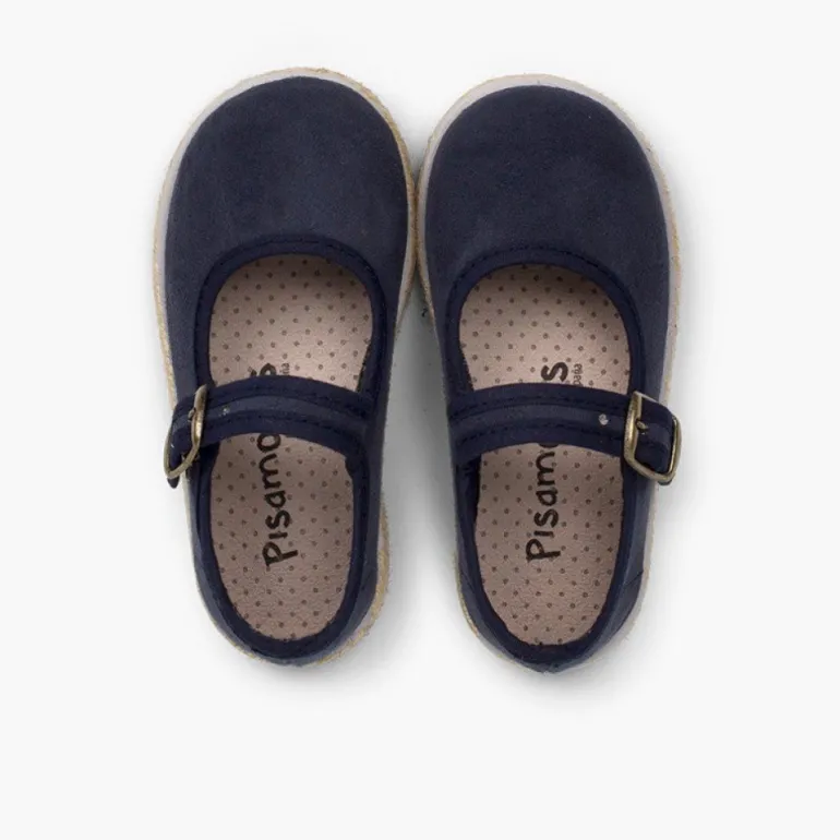 Menina Pisamonas Sapatos Merceditas Fivela Bamara E Juta