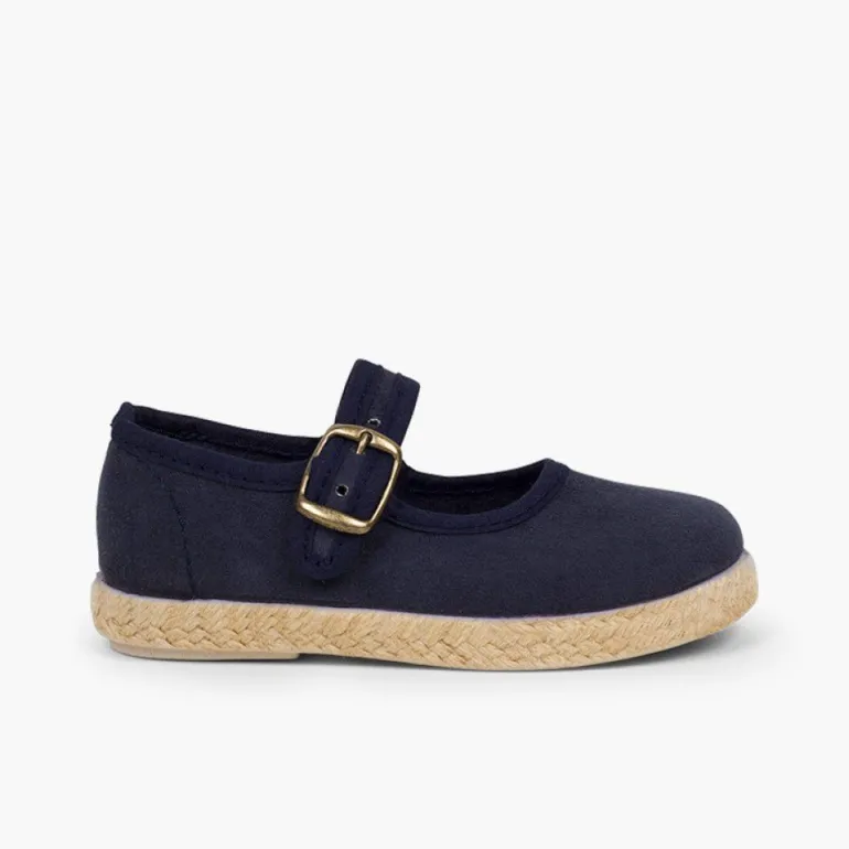 Menina Pisamonas Sapatos Merceditas Fivela Bamara E Juta