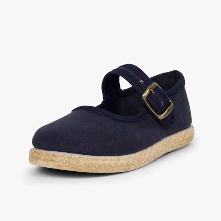 Menina Pisamonas Sapatos Merceditas Fivela Bamara E Juta