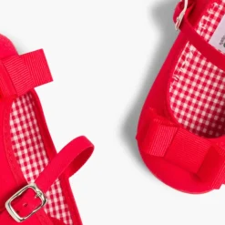 Menina Pisamonas Sapatos Merceditas Lona Laco Duplo