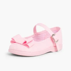 Menina Pisamonas Sapatos Merceditas Lona Laco Duplo