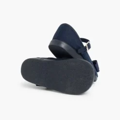 Menina Pisamonas Sapatos Merceditas Lona Laco Duplo