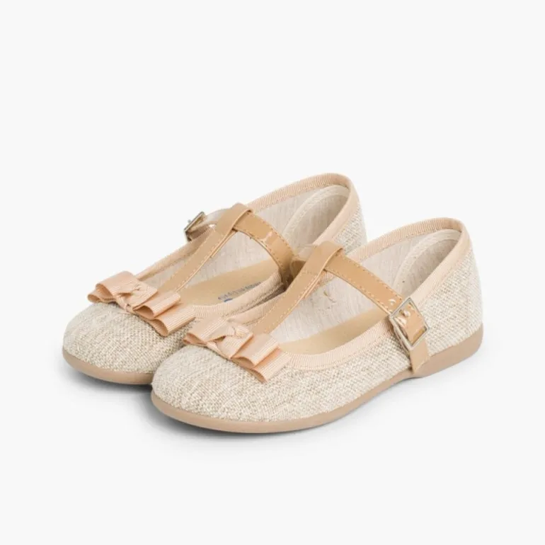 Menina Pisamonas Sapatos Merceditas Menina Tira Com Laco