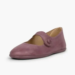 Menina Pisamonas Sapatos Merceditas Menina Pele Tiras Aderentes Botao