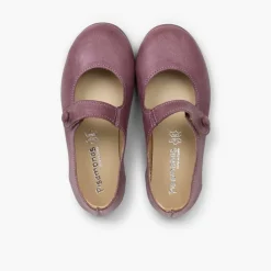 Menina Pisamonas Sapatos Merceditas Menina Pele Tiras Aderentes Botao