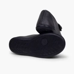 Menina Pisamonas Sapatos Merceditas Menina Pele Tiras Aderentes Botao