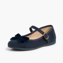 Menina Pisamonas Sapatos Merceditas Menina Fivela Laco Veludo