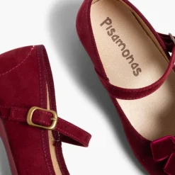 Menina Pisamonas Sapatos Merceditas Menina Fivela Laco Veludo