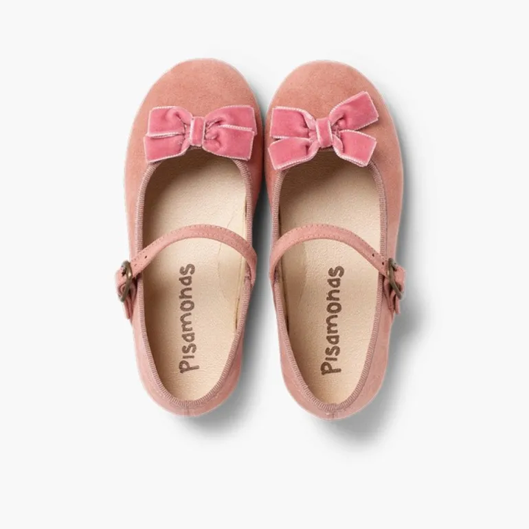 Menina Pisamonas Sapatos Merceditas Menina Fivela Laco Veludo