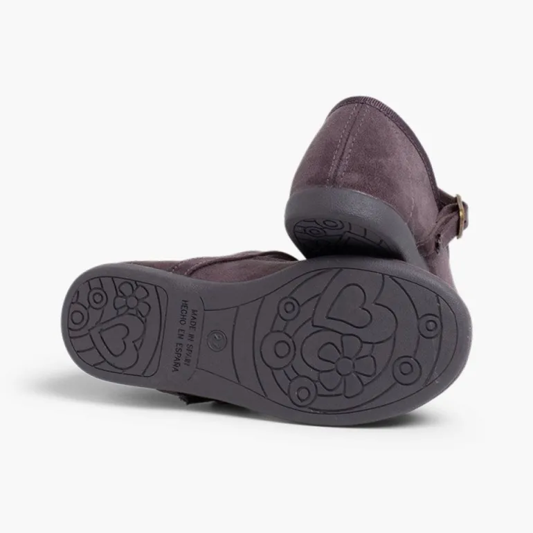 Menina Pisamonas Sapatos Merceditas Menina Fivela Laco Veludo