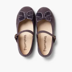 Menina Pisamonas Sapatos Merceditas Menina Fivela Laco Veludo