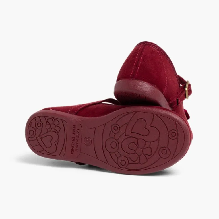 Menina Pisamonas Sapatos Merceditas Menina Fivela Laco Veludo