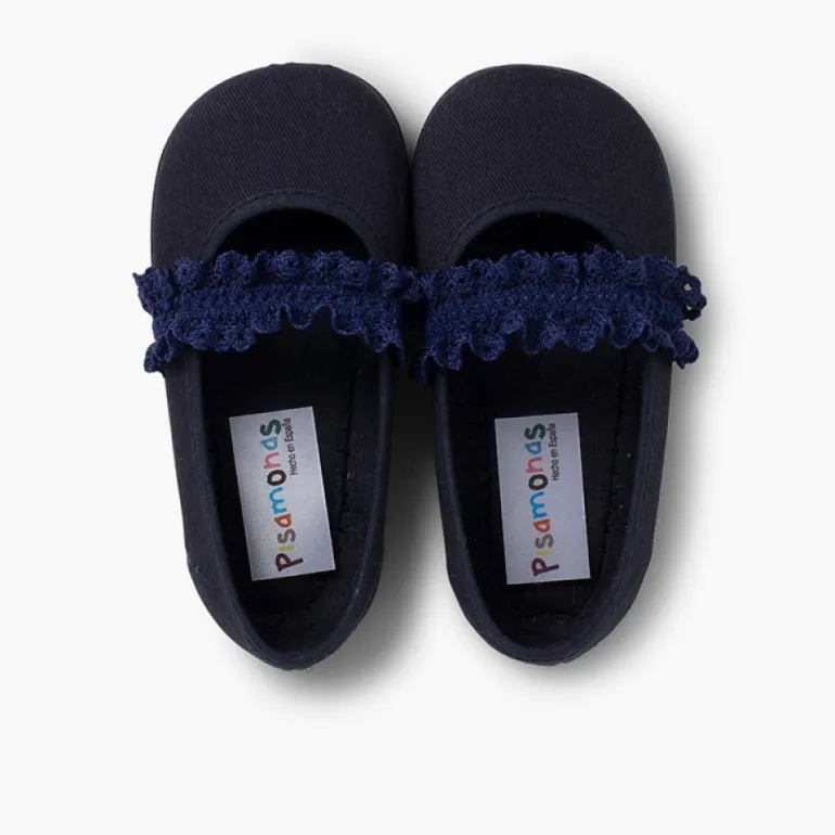 Menina Pisamonas Sapatos Merceditas Menina Tira Elastica Renda