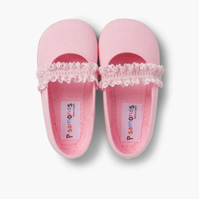Menina Pisamonas Sapatos Merceditas Menina Tira Elastica Renda