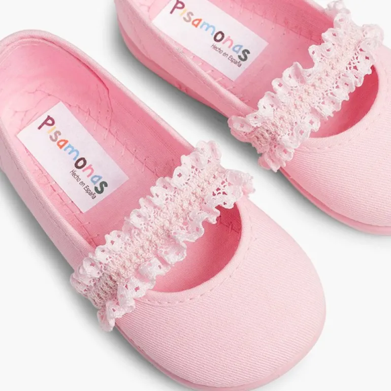 Menina Pisamonas Sapatos Merceditas Menina Tira Elastica Renda