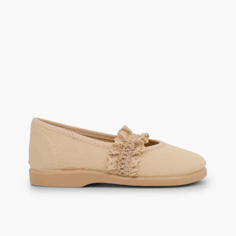 Menina Pisamonas Sapatos Merceditas Menina Tira Elastica Renda