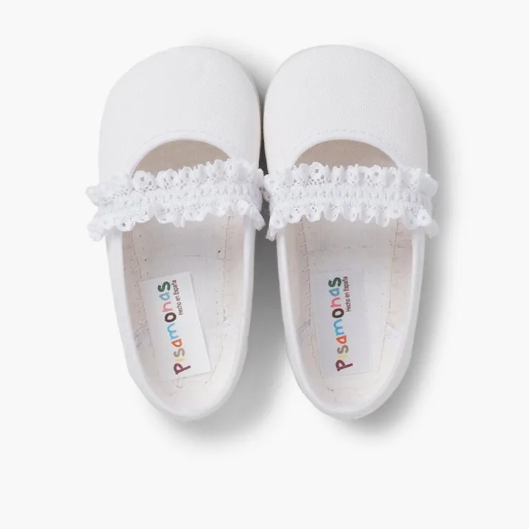Menina Pisamonas Sapatos Merceditas Menina Tira Elastica Renda