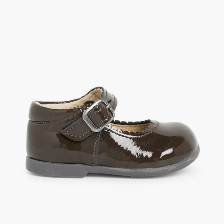 Menina Pisamonas Sapatos Merceditas Menina Verniz Fivela