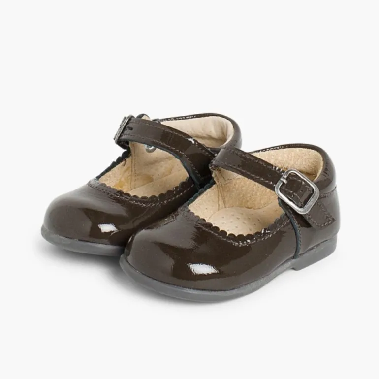 Menina Pisamonas Sapatos Merceditas Menina Verniz Fivela