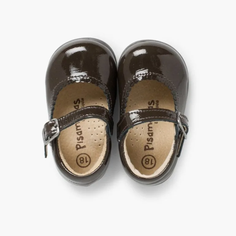 Menina Pisamonas Sapatos Merceditas Menina Verniz Fivela