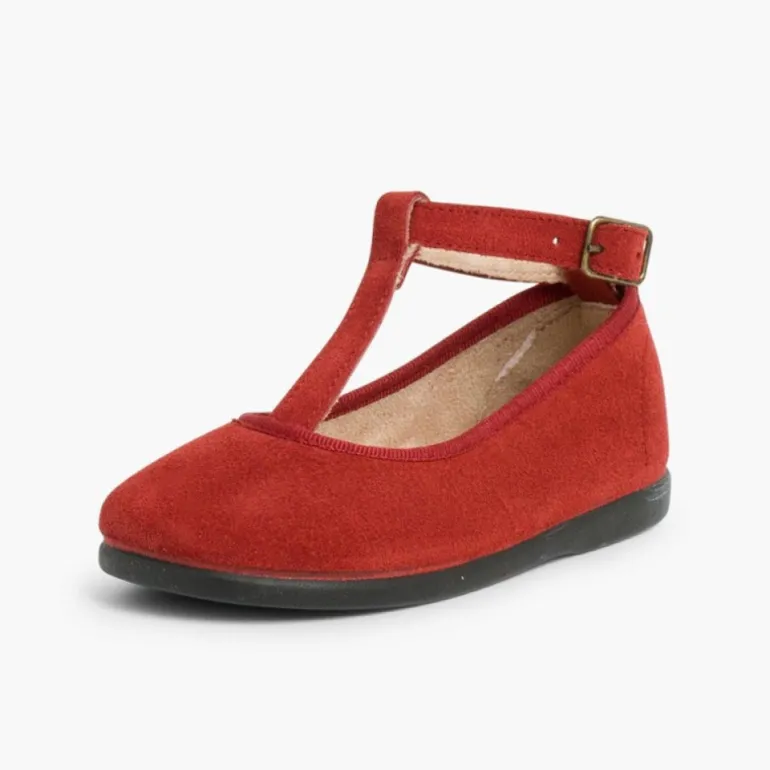 Menina Pisamonas Sapatos Merceditas Menina Camurca Com Fecho Pulseira