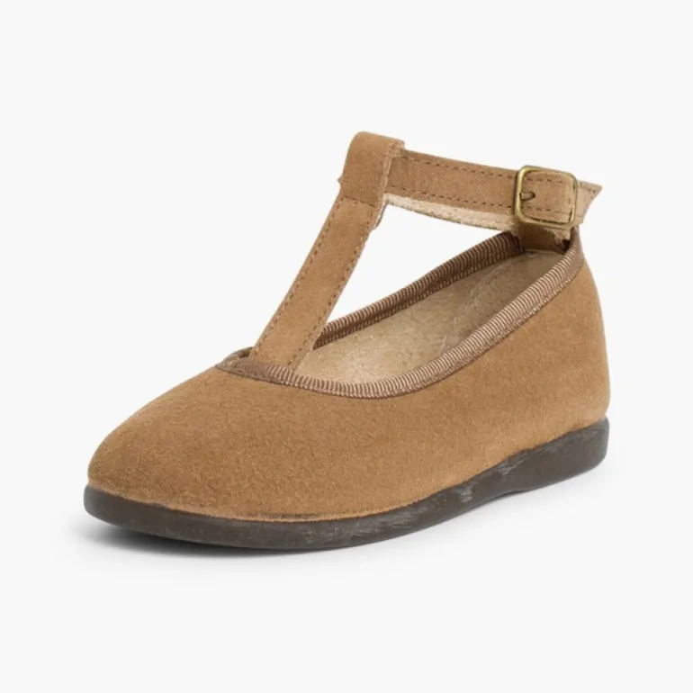 Menina Pisamonas Sapatos Merceditas Menina Camurca Com Fecho Pulseira