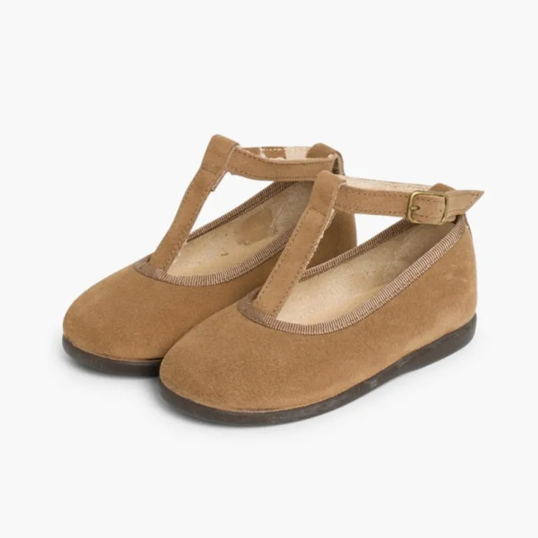 Menina Pisamonas Sapatos Merceditas Menina Camurca Com Fecho Pulseira