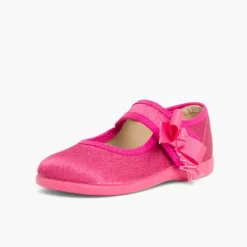 Menina Pisamonas Sapatos Merceditas Menina De Cetim Com Tiras Aderentes