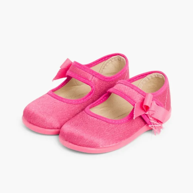 Menina Pisamonas Sapatos Merceditas Menina De Cetim Com Tiras Aderentes