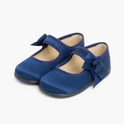 Menina Pisamonas Sapatos Merceditas Menina De Cetim Com Tiras Aderentes
