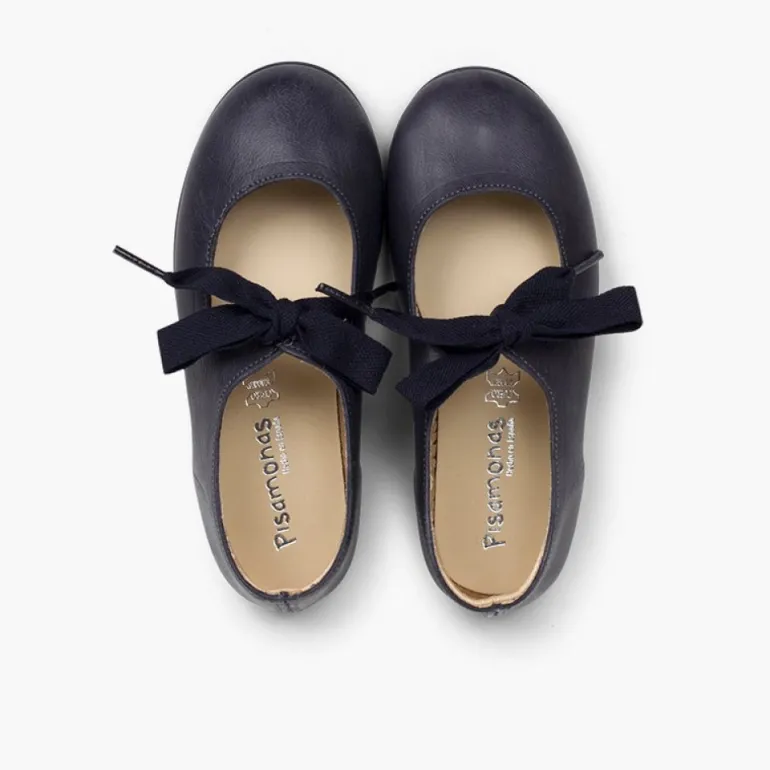Menina Pisamonas Sapatos Merceditas Pele Fecho Laco