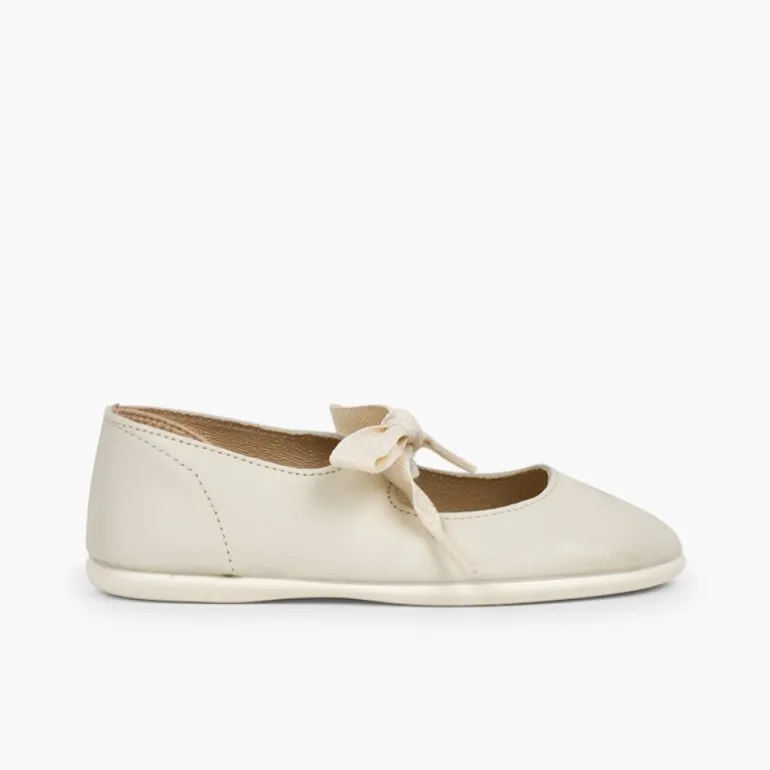 Menina Pisamonas Sapatos Merceditas Pele Fecho Laco