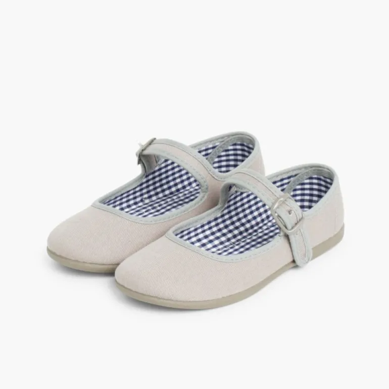 Menina Pisamonas Sapatos Merceditas Tecido Com Fivela Tamanhos Grandes