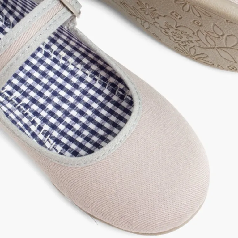 Menina Pisamonas Sapatos Merceditas Tecido Com Fivela Tamanhos Grandes