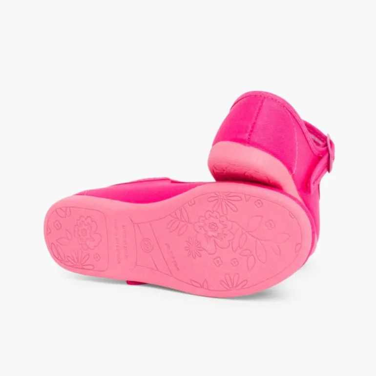 Menina Pisamonas Sapatos Merceditas Tecido Com Fivela Tamanhos Grandes