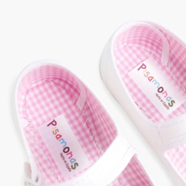 Menina Pisamonas Sapatos Merceditas Tecido Com Fivela Tamanhos Grandes