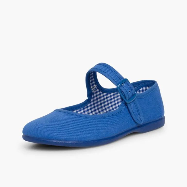 Menina Pisamonas Sapatos Merceditas Tecido Com Fivela Tamanhos Grandes