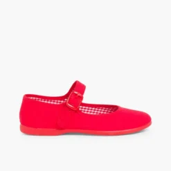 Menina Pisamonas Sapatos Merceditas Tecido Com Fivela Tamanhos Grandes