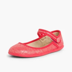 Menina Pisamonas Sapatos Merceditas Tiras Aderentes Em Linho Metalizado