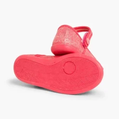 Menina Pisamonas Sapatos Merceditas Tiras Aderentes Em Linho Metalizado