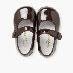 Menina Pisamonas Sapatos Merceditas Verniz Menina Com Tiras Aderentes