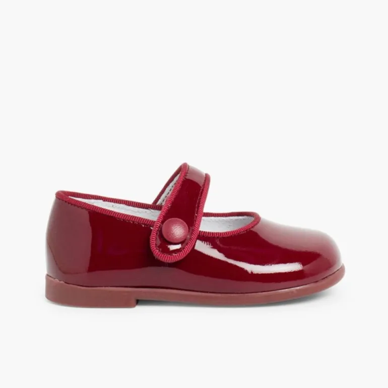 Menina Pisamonas Sapatos Merceditas Verniz Menina Com Tiras Aderentes
