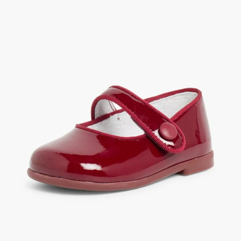 Menina Pisamonas Sapatos Merceditas Verniz Menina Com Tiras Aderentes