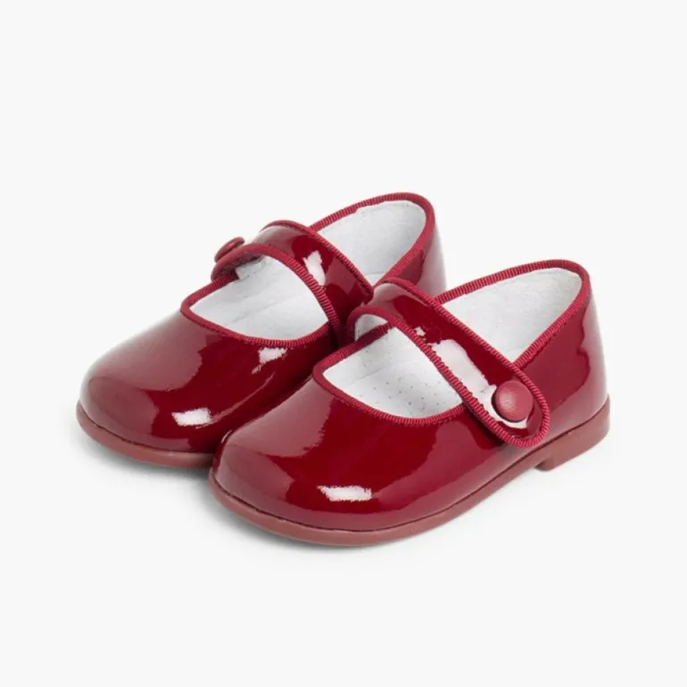 Menina Pisamonas Sapatos Merceditas Verniz Menina Com Tiras Aderentes
