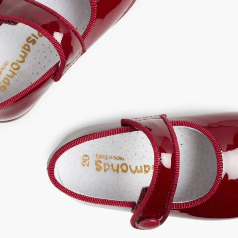 Menina Pisamonas Sapatos Merceditas Verniz Menina Com Tiras Aderentes