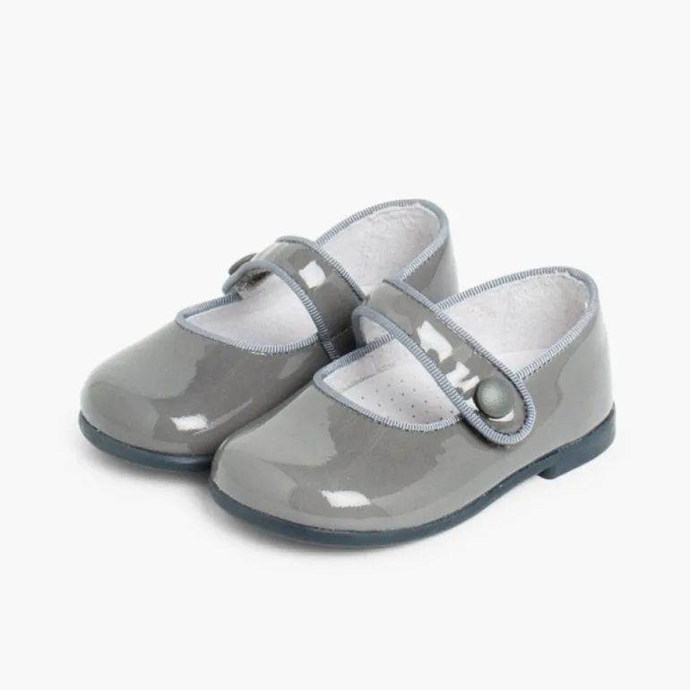 Menina Pisamonas Sapatos Merceditas Verniz Menina Com Tiras Aderentes