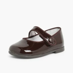 Menina Pisamonas Sapatos Merceditas Verniz Menina Com Tiras Aderentes