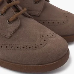 Menina Pisamonas Sapatos Oxford Camurca Sola Caramelo