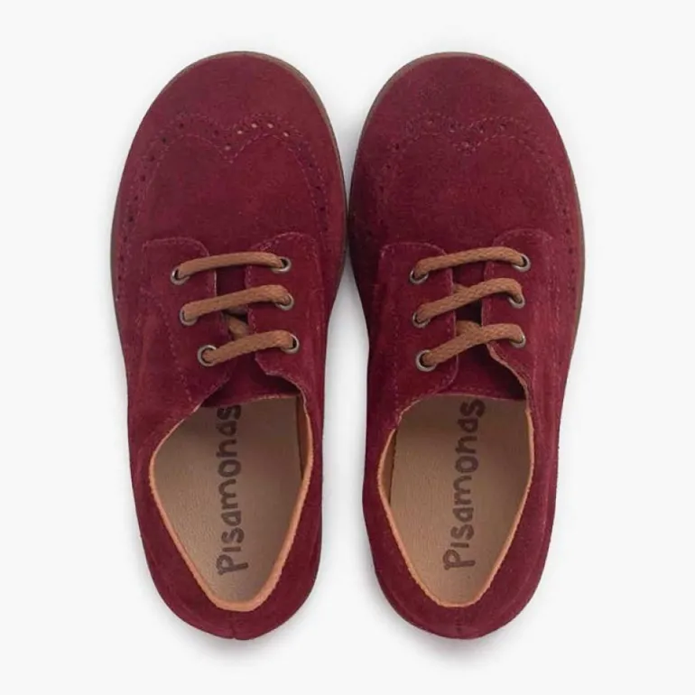Menina Pisamonas Sapatos Oxford Camurca Sola Caramelo