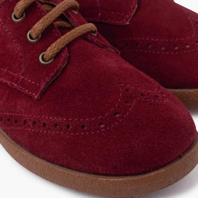Menina Pisamonas Sapatos Oxford Camurca Sola Caramelo